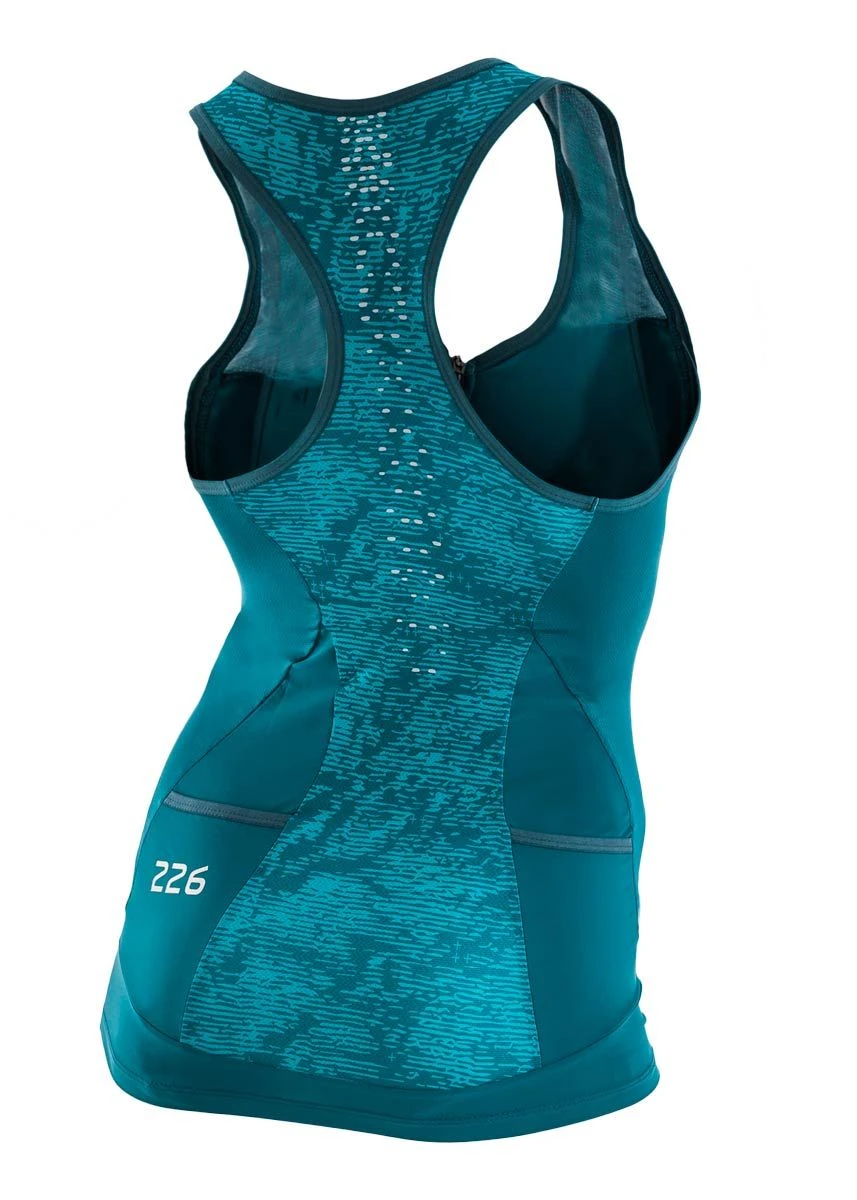 Orca Women's 226 Perform Singlet- Aquamarine/ Navy - Image 2